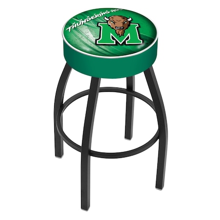 Holland Bar Stool Co 30" 4" Marshall Cushion Seat, Blk Wrinkle Base Swivel Bar Stool L8B130Mrshll-D2